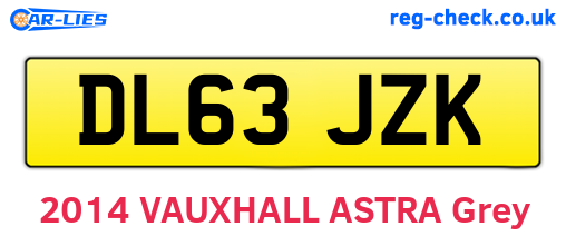 DL63JZK are the vehicle registration plates.