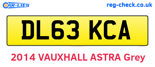 DL63KCA are the vehicle registration plates.