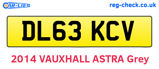 DL63KCV are the vehicle registration plates.