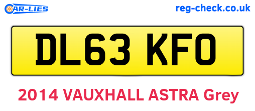 DL63KFO are the vehicle registration plates.