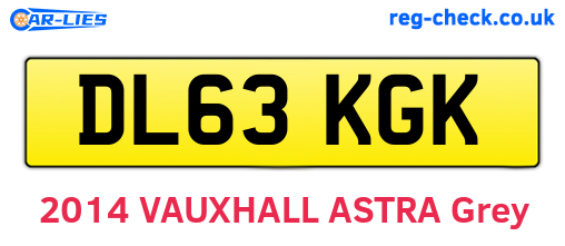DL63KGK are the vehicle registration plates.