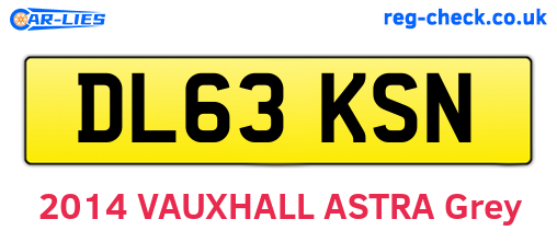 DL63KSN are the vehicle registration plates.