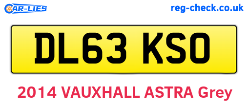DL63KSO are the vehicle registration plates.
