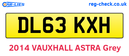 DL63KXH are the vehicle registration plates.