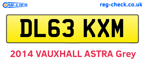 DL63KXM are the vehicle registration plates.