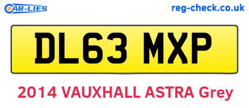 DL63MXP are the vehicle registration plates.