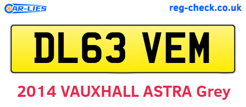 DL63VEM are the vehicle registration plates.