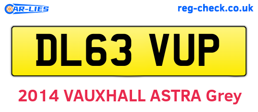 DL63VUP are the vehicle registration plates.