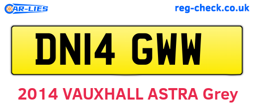 DN14GWW are the vehicle registration plates.