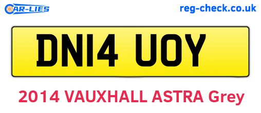 DN14UOY are the vehicle registration plates.