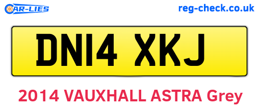 DN14XKJ are the vehicle registration plates.