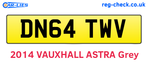 DN64TWV are the vehicle registration plates.