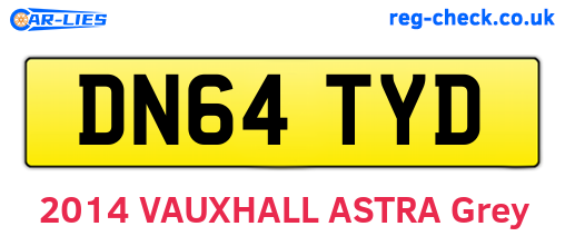 DN64TYD are the vehicle registration plates.
