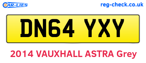 DN64YXY are the vehicle registration plates.