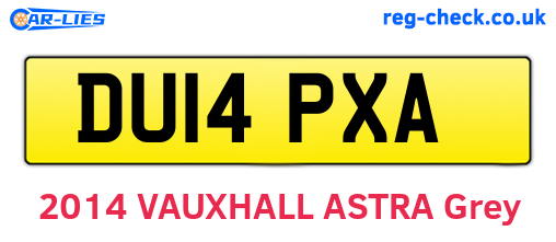 DU14PXA are the vehicle registration plates.
