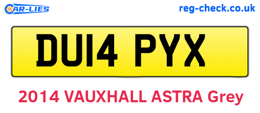 DU14PYX are the vehicle registration plates.