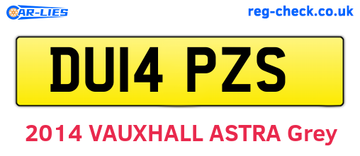 DU14PZS are the vehicle registration plates.