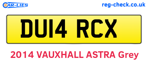 DU14RCX are the vehicle registration plates.