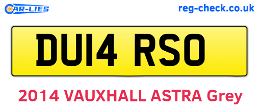 DU14RSO are the vehicle registration plates.