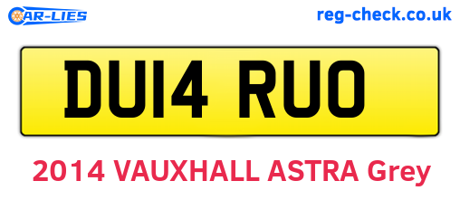 DU14RUO are the vehicle registration plates.