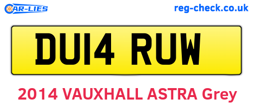 DU14RUW are the vehicle registration plates.