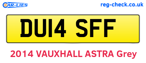 DU14SFF are the vehicle registration plates.