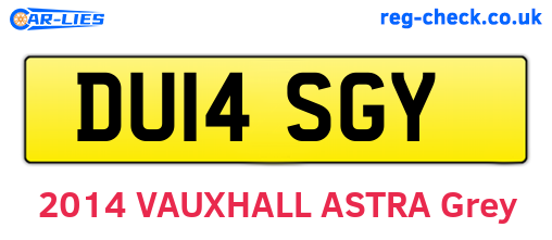 DU14SGY are the vehicle registration plates.