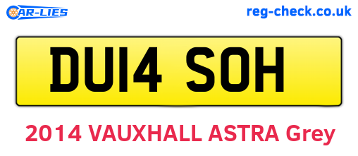 DU14SOH are the vehicle registration plates.