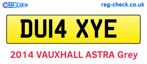 DU14XYE are the vehicle registration plates.