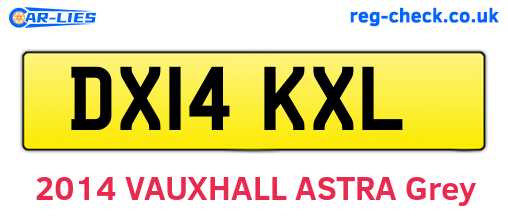 DX14KXL are the vehicle registration plates.