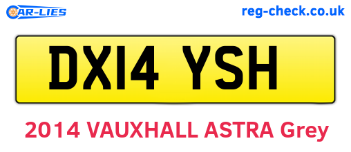 DX14YSH are the vehicle registration plates.