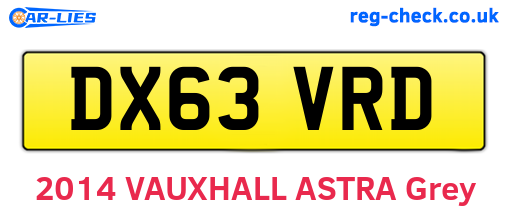 DX63VRD are the vehicle registration plates.