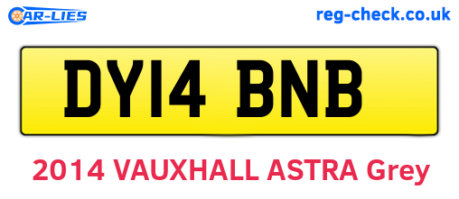 DY14BNB are the vehicle registration plates.