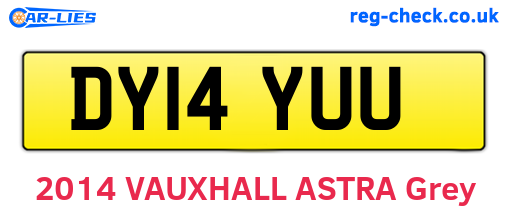 DY14YUU are the vehicle registration plates.