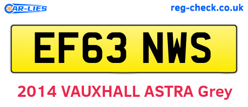 EF63NWS are the vehicle registration plates.