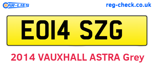 EO14SZG are the vehicle registration plates.
