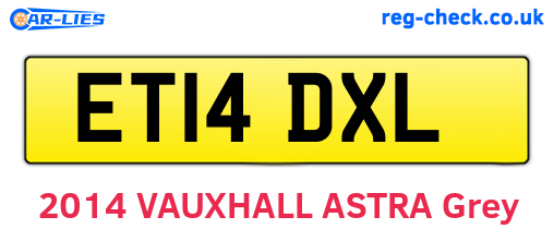 ET14DXL are the vehicle registration plates.