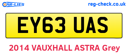 EY63UAS are the vehicle registration plates.