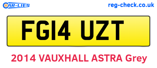 FG14UZT are the vehicle registration plates.