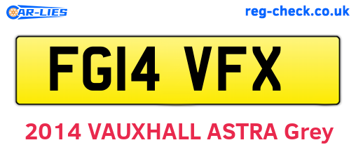 FG14VFX are the vehicle registration plates.