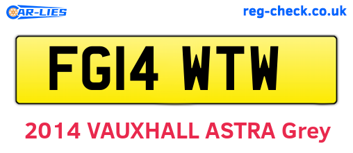 FG14WTW are the vehicle registration plates.