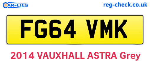 FG64VMK are the vehicle registration plates.
