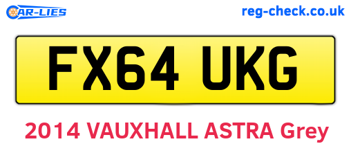 FX64UKG are the vehicle registration plates.