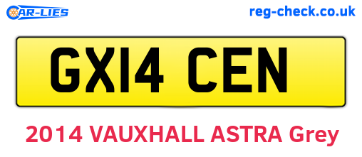 GX14CEN are the vehicle registration plates.