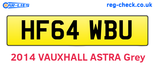 HF64WBU are the vehicle registration plates.