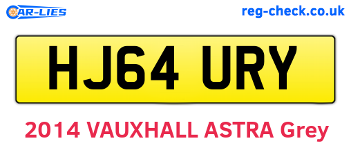 HJ64URY are the vehicle registration plates.