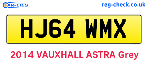 HJ64WMX are the vehicle registration plates.