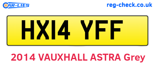 HX14YFF are the vehicle registration plates.