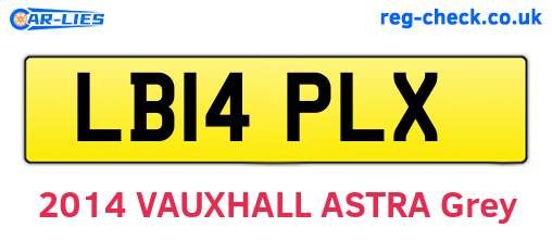 LB14PLX are the vehicle registration plates.
