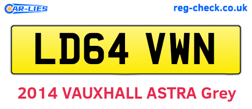 LD64VWN are the vehicle registration plates.